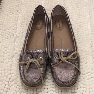 Silver sparkles Sperry’s. Only worn once